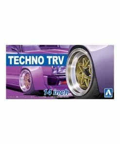 Aoshima 05386 - 1/24 Techno TRV 14" Tires & Wheels Set (4)
