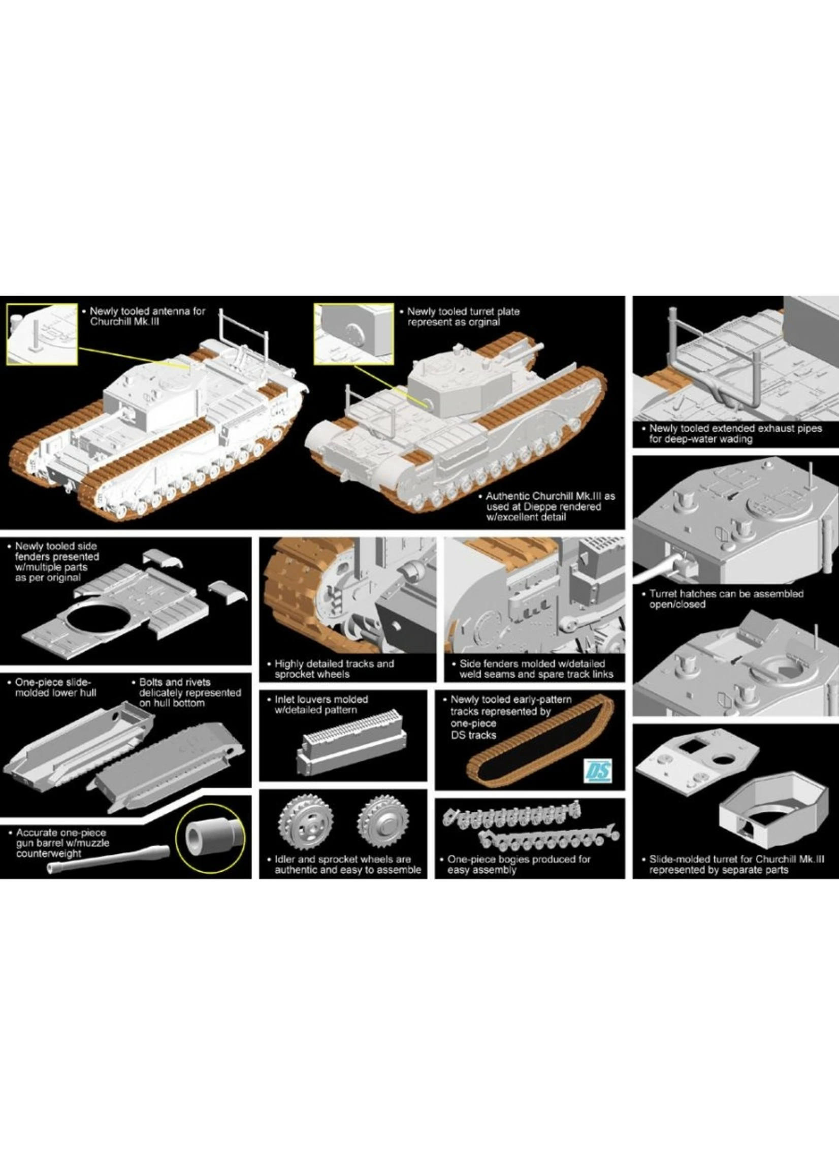 Dragon Models 7510 - 1/72 Churchill Mk.III, Dieppe 1942 - Image 2